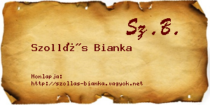 Szollás Bianka névjegykártya